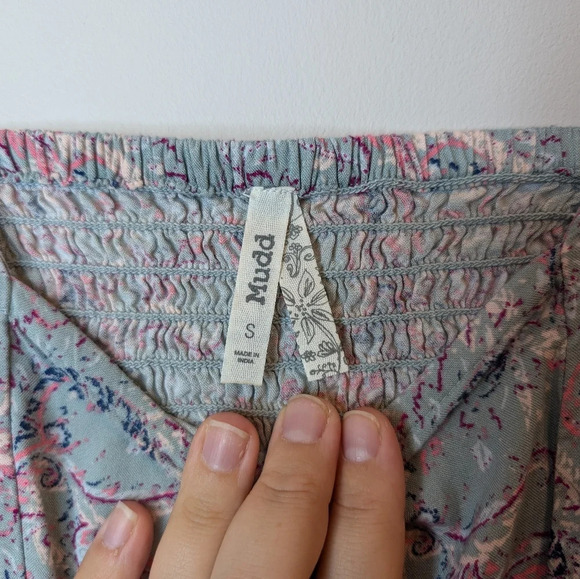 Juniors' Mudd® Long Sleeve Squareneck Blue Pink Paisley Print Dress Small - Picture 6 of 12